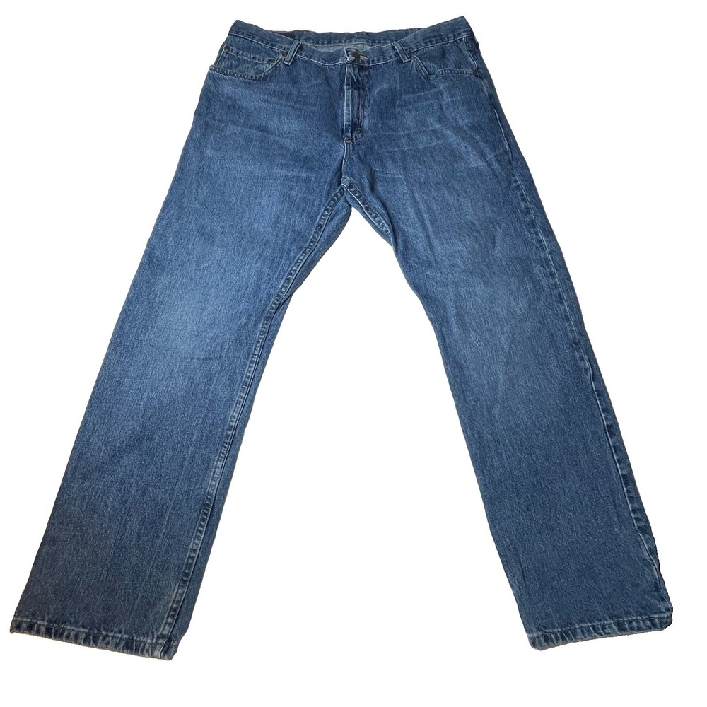 Wrangler Jeans Mens 38 X 30 Regular Fit Straight Leg Blue Denim 100% Cotton